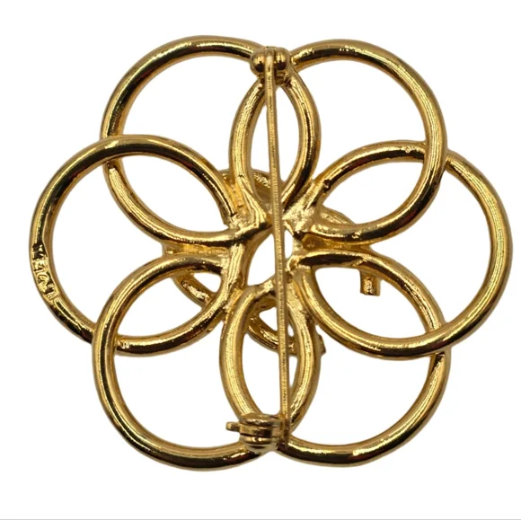 #5 Chanel Flower Brooch Centered with CC Logo, 1996